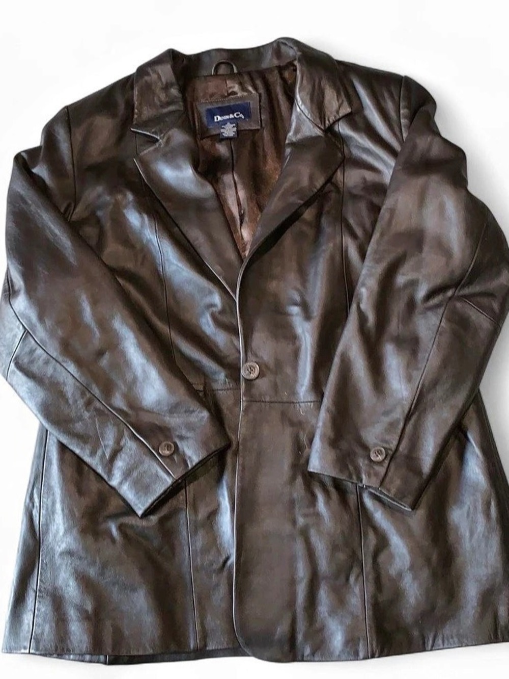 Brown Leather Blazer Jacket